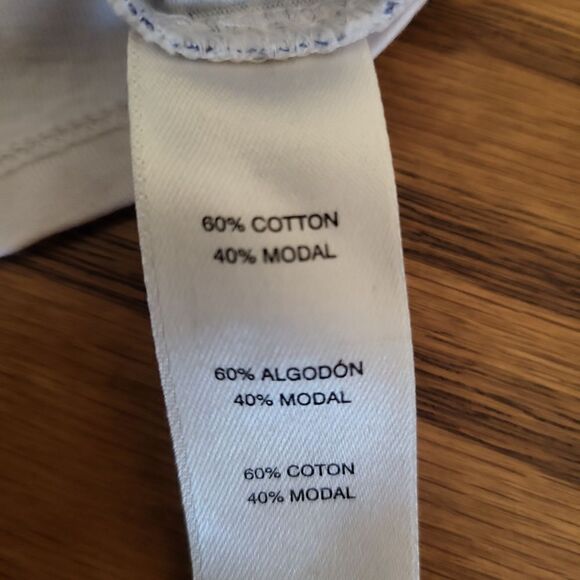 Chico's pullover white tee with blue and yellow print - Picture 7 of 7